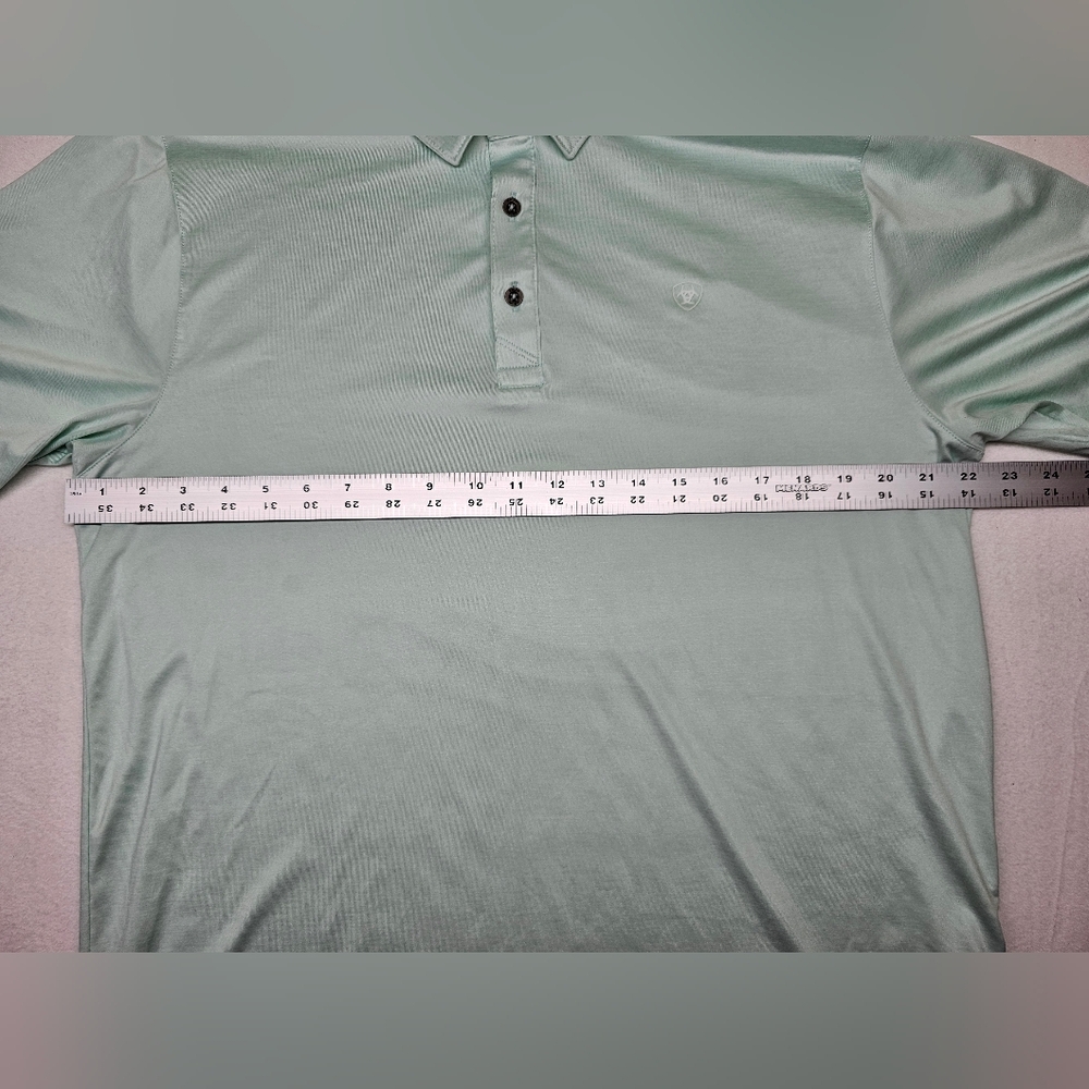 Ariat Tek Fitted Polo Shirt Mens Short Sleeve Casual Golf Athletic Blue - Picture 5 of 7